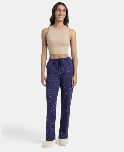 Image of Jockey RX88 Women Super Combed Cotton Printed Pyjama with Side Pockets (Colors & Prints May Vary)