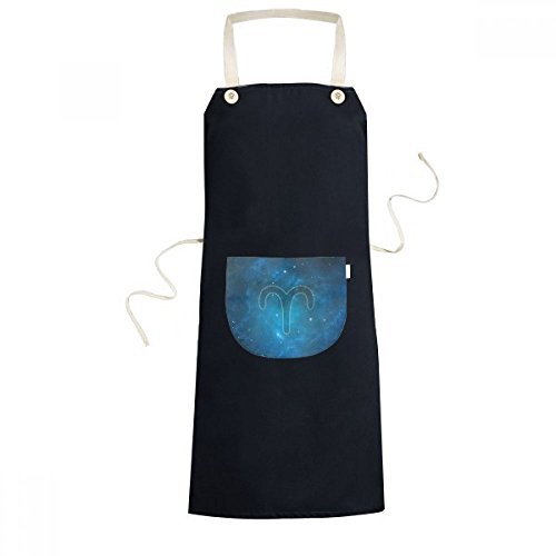 Tablier noir Bélier constellation résistant pour cuisiner proprement sans taches