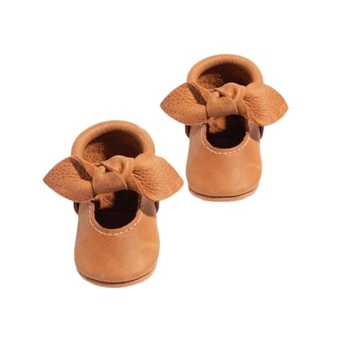 Freshly Picked Knotted Bow Baby Girl Shoes Soft Sole or Hard Sole, Premium Leather Baby Shoes Handmade in Utah, Infant to Toddler Sizes