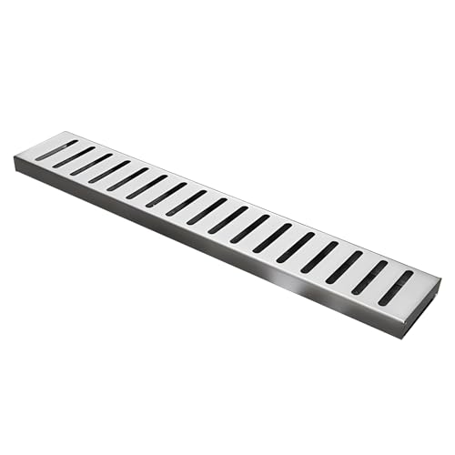 Grille de vidange en acier inoxydable 100x15 cm pour sol béton et allée