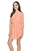 Simlu Womens Casual Summer Drawstring Belted Adjustable Sleeve Shirt Dress with Pocket