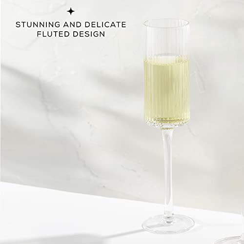 Joyjolt JG10302 Elle 6Oz Champagne Glasses. Vintage Style Unique Drinking Mimosa Glasses thumb #7