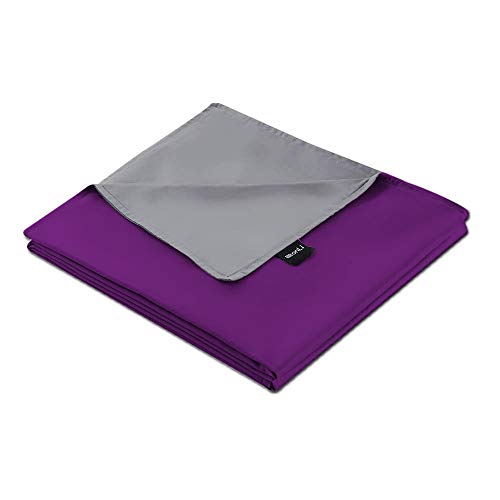ZonLi 41''x60'' Purple/Grey Cotton Duvet Cover, 100% Natural Cotton Removable Duvet Cover