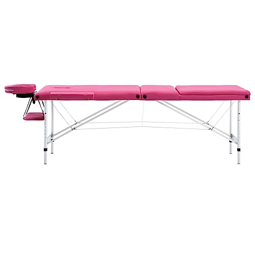 Genérico Camilla de Masaje Plegable 3 Zonas Aluminio Rosa,Salud y Belleza,Cuidado Personal,Masaje y relajación,Mesas de masaje-110197