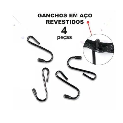 Rede Elástica P/Motos Com 4 Ganchos Capacete