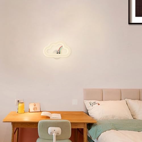 Lámparas de pared para habitación infantil tipo aplique de nube blanca LED 12W regulable en tono 7