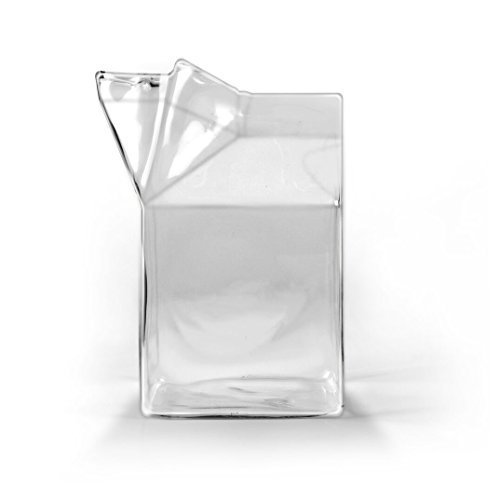 Fred & Friends HALF PINT Glass Milk Carton Creamer by Fred & Friends