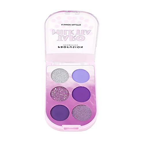 Profusion Cosmetics Milk Tea 6 Shade Palette- Boba Tea Collection Features A Lineup Of Brew-Tea-Ful Matte, Shimmer, And Metallic Shades (Taro) #TOP1