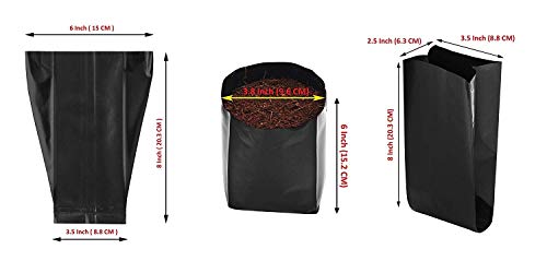 Image of Agritech Black Nursery Cover /Plant Grow Bag - 50 Nos (6x8, 50)