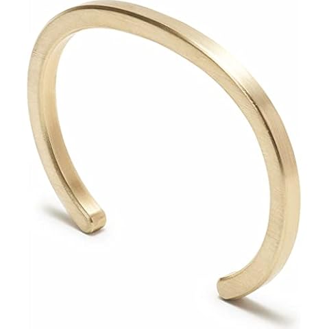 Craighill Radial Cuff - Modern Cuff Bracelet for Men and Women, Minimalist Oval Bangle, Solid Metal Construction, Polished Finish, Precision-Machined - Brass Cover