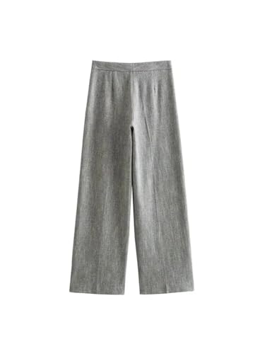 2024 Women Wide Leg Pants Sets Winter High Waist Pant Vintage Lapel Cropped Blazer Suits4