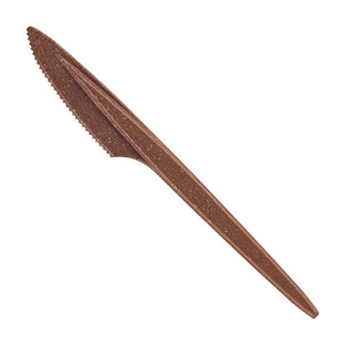 RAGO® Wiederverwendbaren Besteck Set 150 Stück Umweltfreundlich aus WPC I 50 Gabeln I 50 Messer I 50 Löffel I Robust I Mehrweg I Perfekt für Events I Dunkelbraun