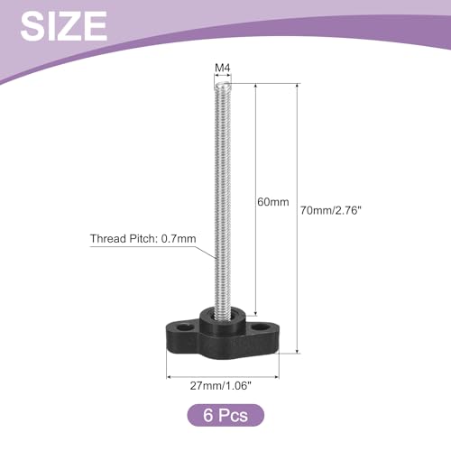 Tornillos de mariposa en T M4 de acero inoxidable 304 uxcell para fijación premium 2