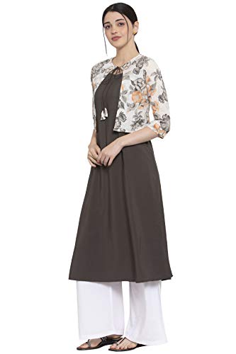 Image of ALC Creation Women's Crepe Printed A-Line Kurti