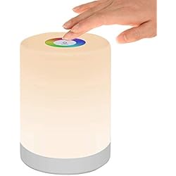 Lamparas Noche Conforama Luz de Nocturna Led, Lámpara de Mesita de Noche Control Tactil Regulable Usb Recargable Cambio de Color Rgb para Niños Habitación (Blanco Cálido)