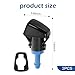 Shakas 2 PCS Front Windshield Wiper Nozzle, Single Hole Window Washer Assembly, OE #5303834AB Replacement Accessories, Compatible with Chrysler Jeep Dodge Patriot Guide (Black & Blue)