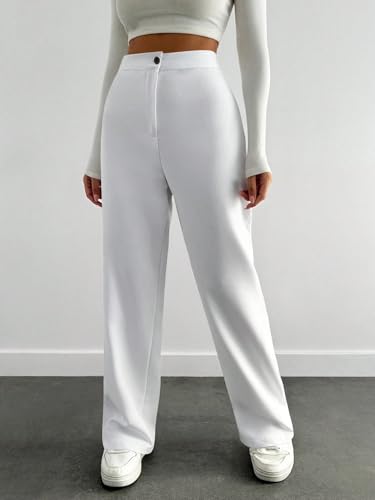 Image of Toochki Trousers for Woman Pants Women's Formal Office Korean | Beige Black Track Pant | Straight | Cotton Spandex Stretchable Trouser | High-Waisted Bottom Wear