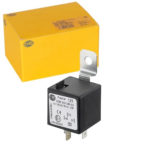 HELLA 4DM 003 360-021 Flasher Unit - 12V - 4-pin connector - mounting - Electronic - with holder