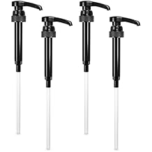 Set of 4 Adjustable Lockable Lab-Style Bottletop Syrup Pumps 12.7 Inch Long - Precise Liquid Delivery, Leak-Proof, Durable Plastic, Fits Most Standard Bottles - Reliable Home, Lab & Commercial Use