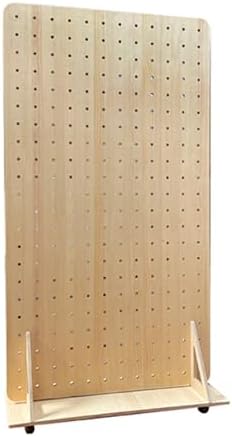 Freestanding Wooden Pegboard Organizer Stand - Versatile Decorative Storage System for Garage & Home Display, Movable and Stylish Rack for Efficient Organization