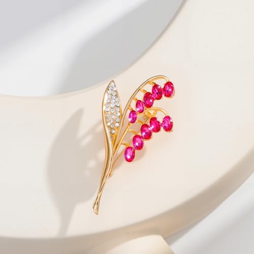 Image of 14K Gold-Plated Flower Brooch Pins Crystal Rhinestone Flower Brooch Pin Accessories Christmas Birthday Gift for Women