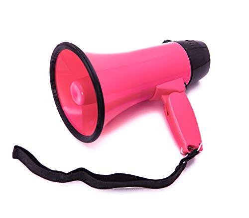 Bemldy Portable Megaphone Bullhorn 20 Watt Power With Built-In Siren/Alarm-Adjustable Volume -Strap Powerful And Lightweight (Classic, Pink) #TOP5