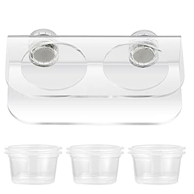 iplusmile Reptile Food Dish Bowl and Reptile Feeding Tongs Feeder and 10pcs Water Cups with Suction for Iguana Lizard Gecko Worm Crested Gecko Food Dish