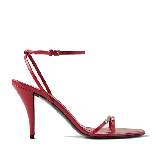 Arqa Womens Embellished Metallic Leather Sandals Slim Ankle Strap High