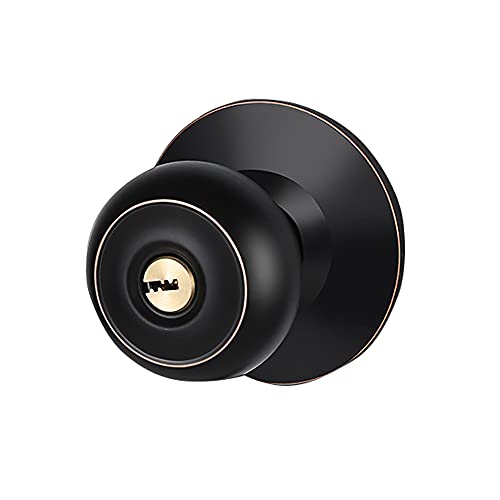 Juego de 1 pomo y cerrojo for puerta de entrada de níquel satinado, con llave igual y pestillo ajustable, un moderno dispositivo de seguridad.(Black,70mm lock bolt)