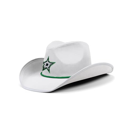FOCO Women's Dallas Stars NHL Team Rhinestone Logo White Cowboy Hat