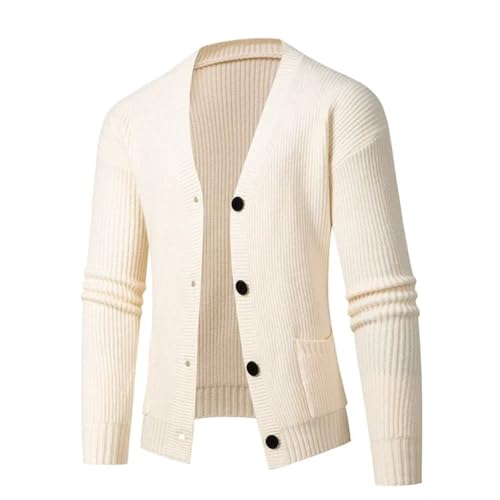 Men's Cardigan Sweater Vintage Casual Long Sleeve Warm Solid Color Knit Sweaters Tops3