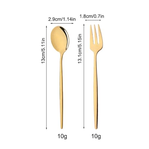 Fourchette salade et couverts de cuisine dorés en acier inoxydable - 5