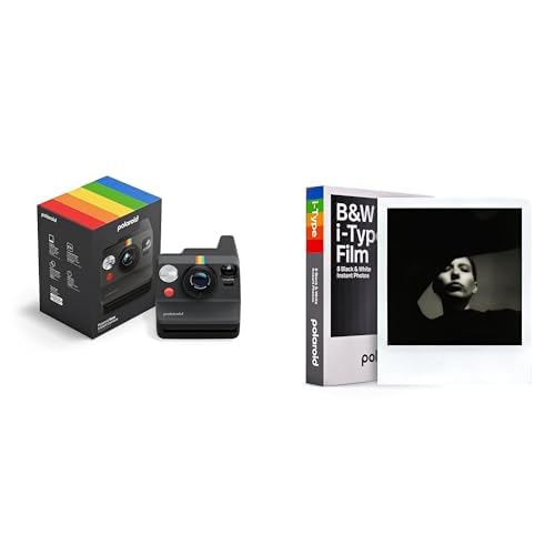 Polaroid Now Gen3 Appareil Photo Instantané Noir Argentique avec Film Noir Blanc