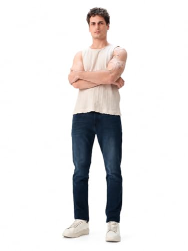 Image of Minus One Slim Fit Stretchable Mid Rise Jeans for Men | Mens Denim Cotton Pants | Stylish Ankle Length Jean