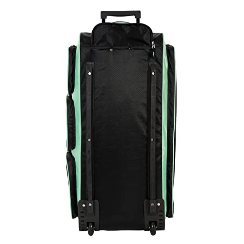 Travelers Club Xpedition 30 Inch Multi-Pocket Upright Rolling Duffel Bag, Seafoam, 30