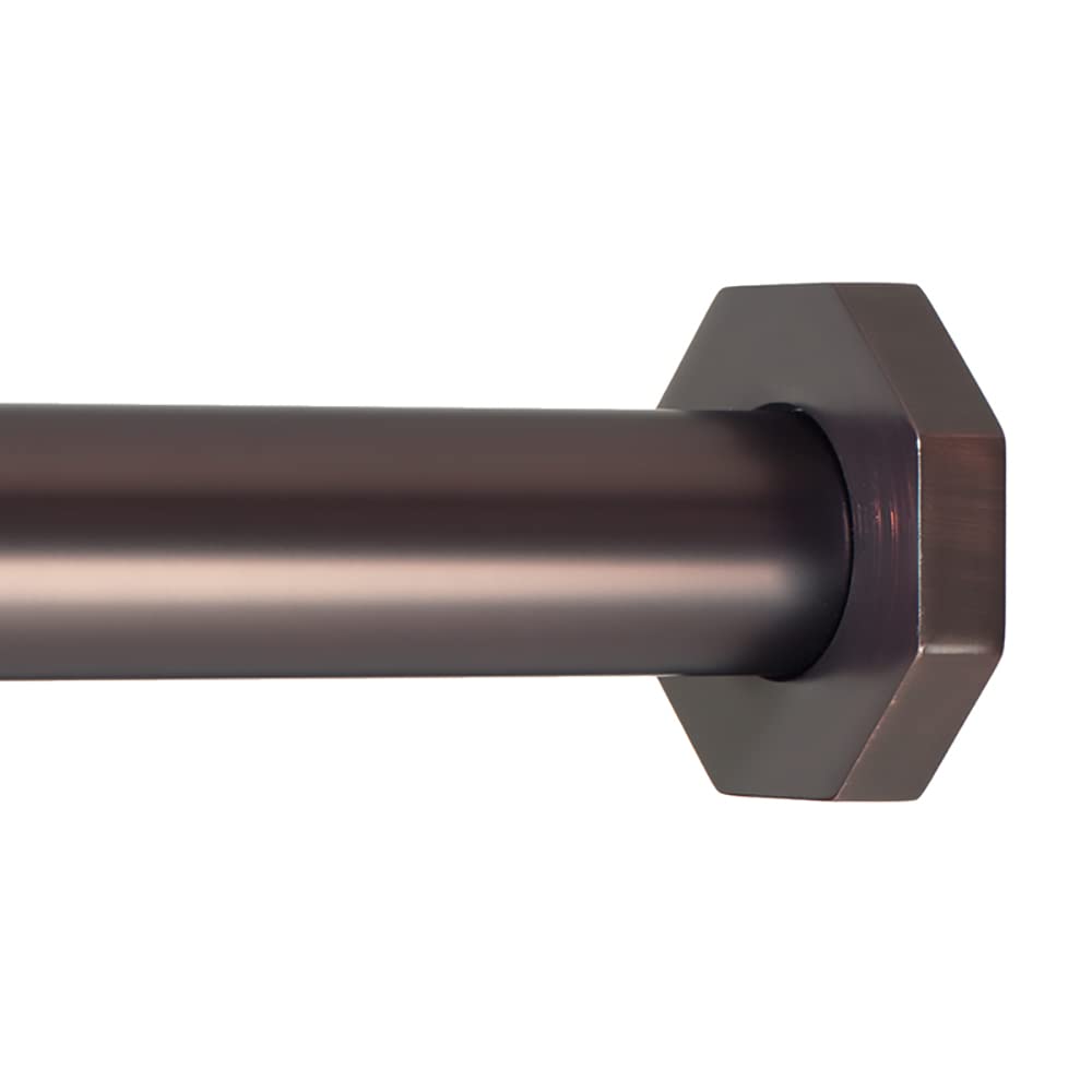 Ivilon Tension Curtain Rod - Hexagonal Spring Tension Rod for Windows or Shower, 36 to 54 Inch, ORB