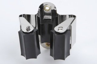 10 Stück Gerätehalter Werkzeughalter Besenhalter Gartengerätehalter Federstahl/Gummi vernickelt/schwarz 23mm flexibel einsetzbar Cover