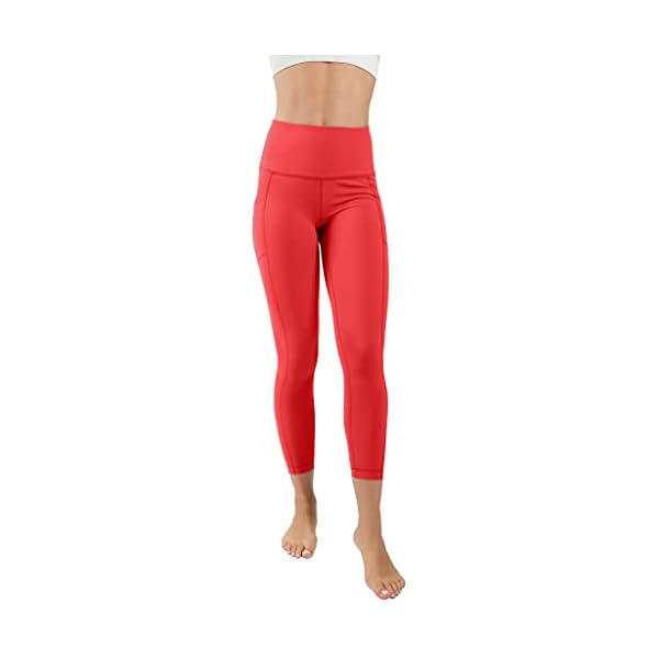 90-Degree-By-Reflex-High-Waist-Tummy-Control-Squat-Proof-Ankle-Length-Leggings-with-Pockets 90 Degree By Reflex High Waist Tummy Control Squat Proof Ankle Length Leggings with Pockets - Scorpio Red - Medium
