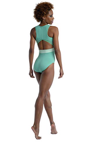 DANZNMOTION Collant de dança para adultos, estilo nadador 21115A, Seafoam Green, P