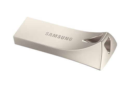 Samsung Clé USB BAR Plus de Type A, 64 Go, 400 Mo/s en lecture, 110 Mo/s en écriture, Clé USB 3.1, résistante aux chocs, champagne argenté, ‎MUF-64BE3/APC