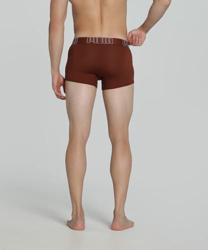 Image of Puma Bamboo Men's Trunks - Warm Chestnut - White