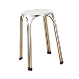 Generic Stacking Stool Furniture Stools Stainless Steel Practical Commercial Classroom Stools Round Stool for Home Dining Room Garden, 47cm