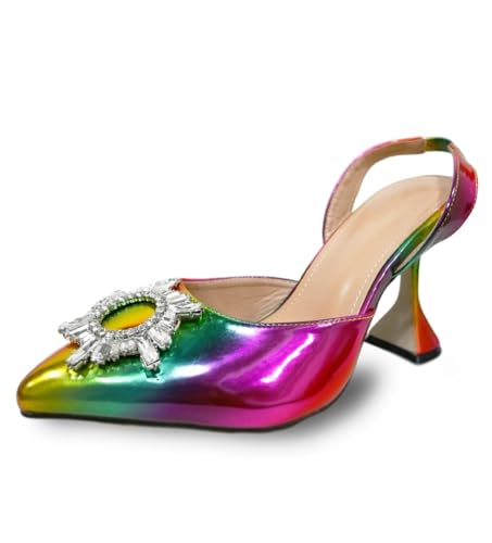 Escarpins arc-en-ciel à talons aiguilles stables et confortables pour éviter les douleurs