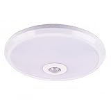 LED Deckenlampe mit Bewegungsmelder 12W LED Technology 12 Watt 820 Lumen Voltage: 220-240Vac/50-60 HZ Material: Plastik Arbeit Temparator: -20°C/+40°C 6400K / Kaltweiß Erfassungsbereich: 120° Lebensdauer: 20.000 Stunde EKK: A+ Ultra Sensibel Gewischt: 433gr.
