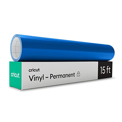 Image of Cricut Premium Permanent Vinyl Roll(12 in x 15 ft), Weather-Resistant, Dishwasher-Safe & Fade-Proof, Compatible w Cricut Cutting Machines, Create Signs, Labels, & Personalize DIY Projects, Medium Blue