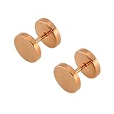 BeyDoDo Modna biżuteria 1 para kolczyków ze stali nierdzewnej dla kobiet i mężczyzn Screw-Back 3-14 mm kolczyki srebrne/czarne/złoty/różowe złoto/niebieski/wielokolorowe e Kolczyki różowe złoto, colore: różowy (Rosegold), cod. TLLBL81GYSED300