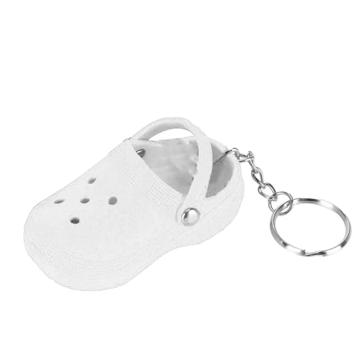 Semme Śliczny Silikonowy Brelok do Kluczy z Pantoflem Przenośny Klucz do Torebek i Plecaków Idealny (WHITE)