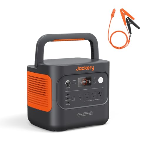 Jackery Explorer 2000 v2 Portable Power Station with 12V Automobile Charging Cable, 2042Wh LiFePO4, 2200W Solar Generator, USB-C PD 100W Fast Charging