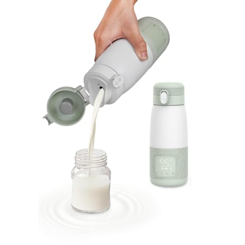 Image of Portable Bottle Warmer for Travel 12 oz Baby Bottle Warmer with 3-Min Fast Heating, 316 Stainless Steel, USB-C Rechargeable, Dual Heating Modes, Long-Lasting Insulation Portable Bottle Warmer
