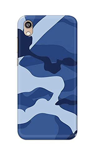 Image of Printed Hard Back Cover Case for Honor 8S | Huawei Y5 2019 Back Cover (Army Blue Pattern) -1302